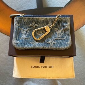 SOLD!! Louis Vuitton Denim Coin Pouch Key Cles